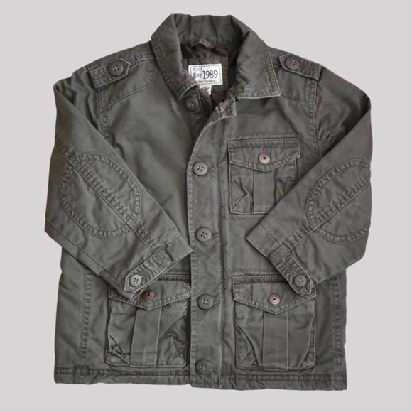 1989 Place Khaki Green Utility Jacket 4T - Picture 2 of 9